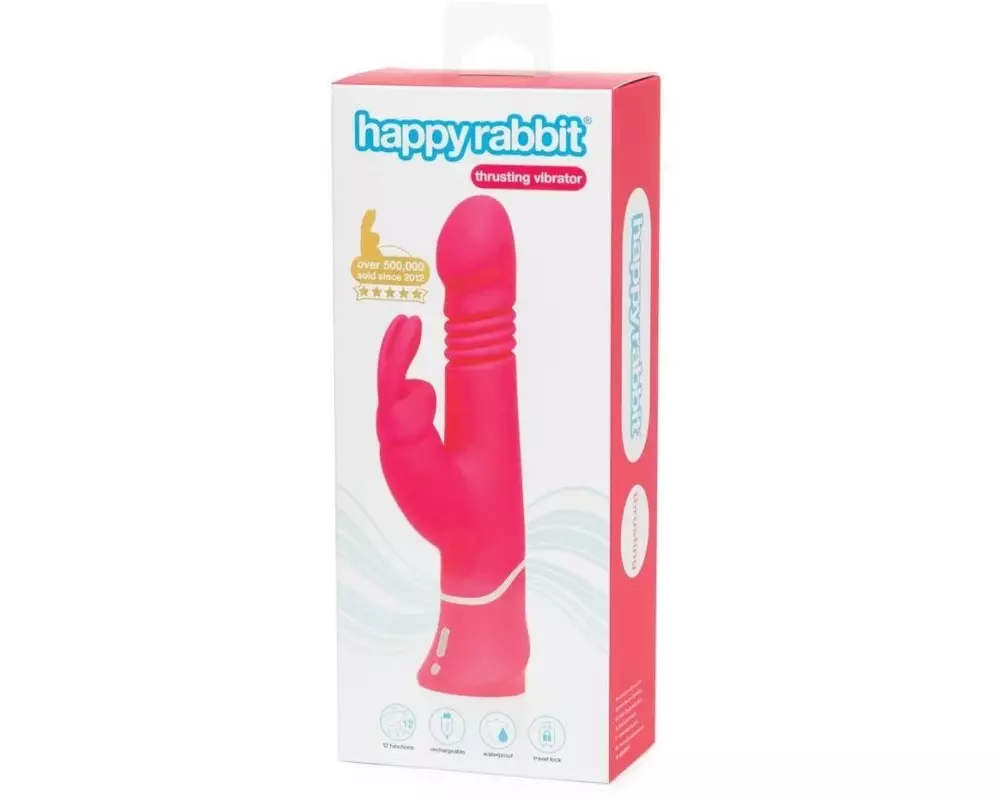 Вибратор Happy Rabbit Thrusting Realistic розовый